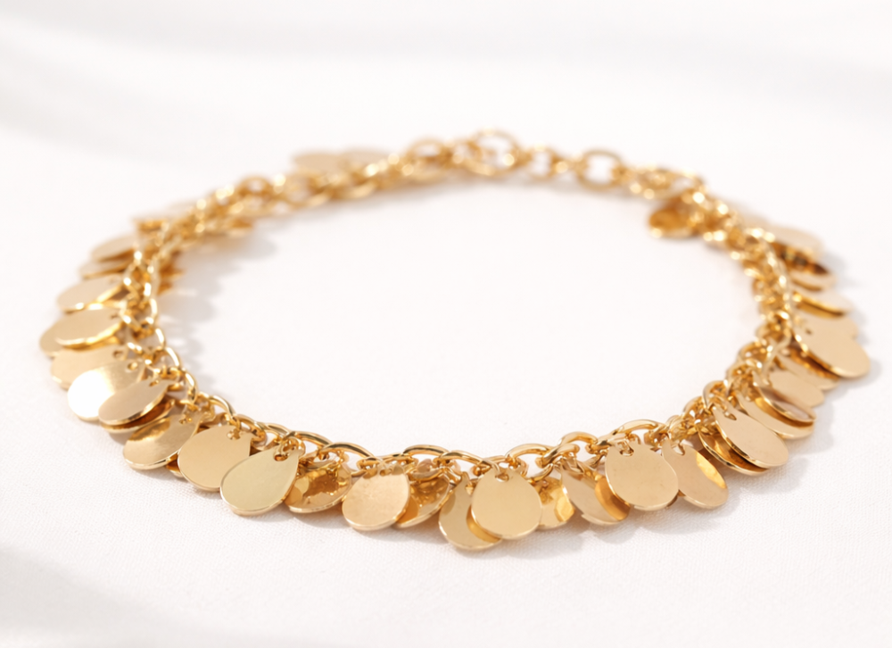 Pulseira Medalhinhas Dourado