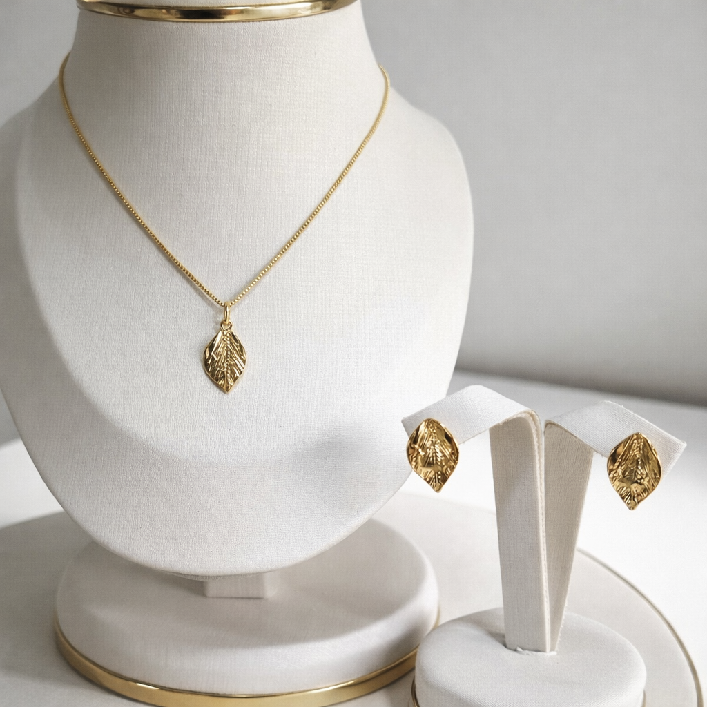 Conjunto Folhas Dourado