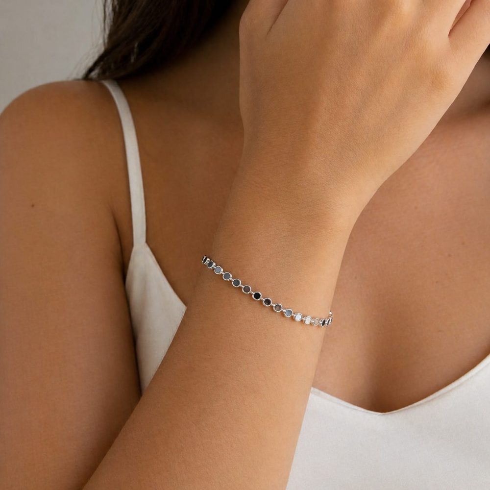 Pulseira em Chapinhas Ródio