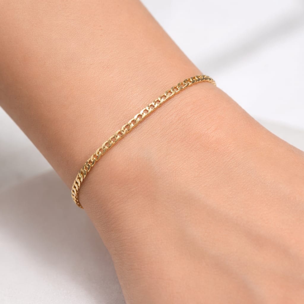 Pulseira Elos Lisos Dourado