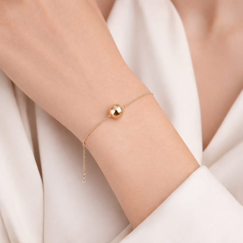 Pulseira Bola Lisa Dourado