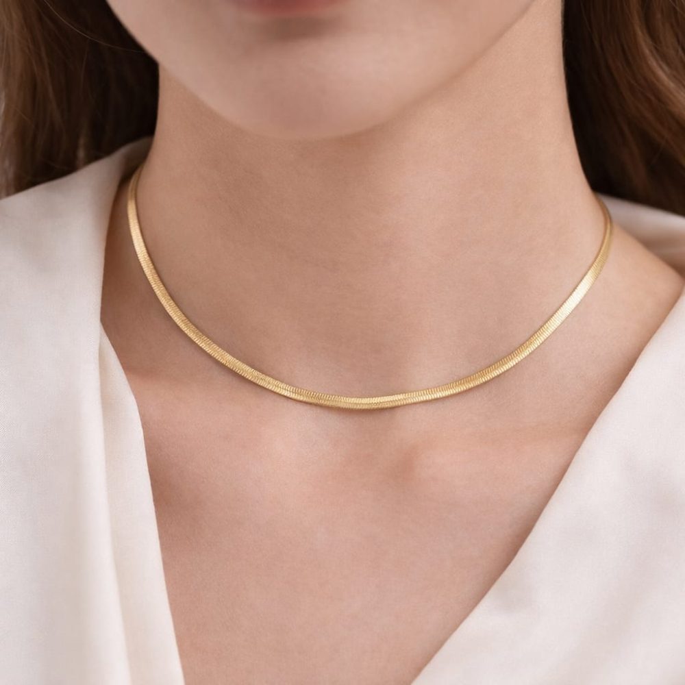 Choker fita dourado