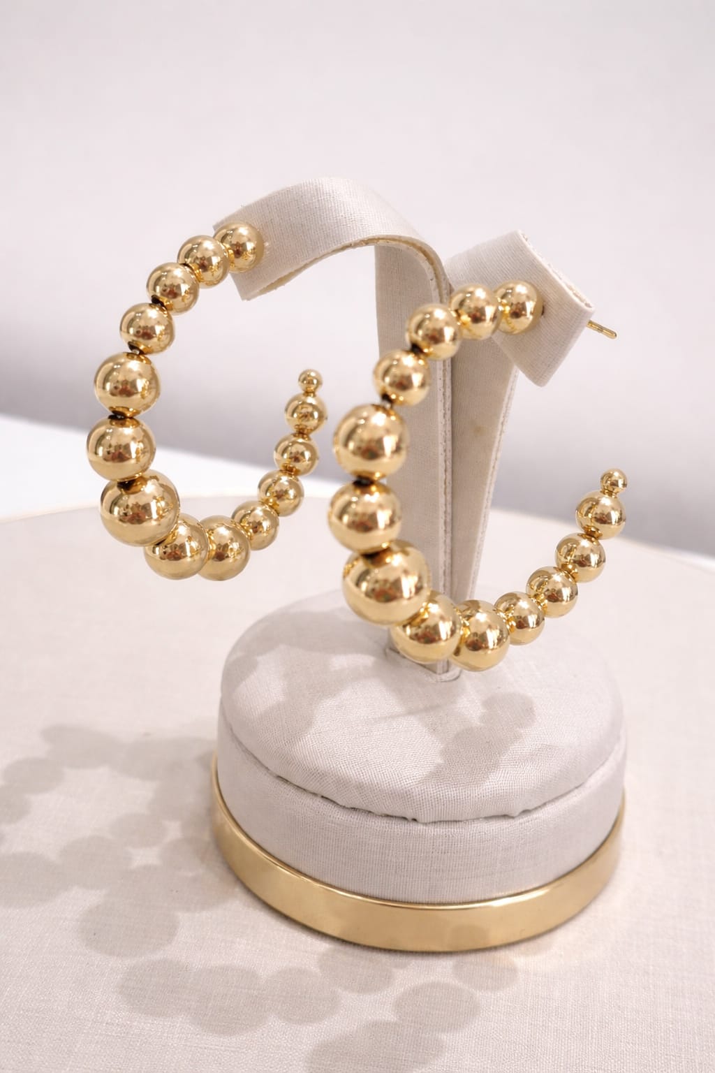 Brinco Argola Bolas Lisas Dourado