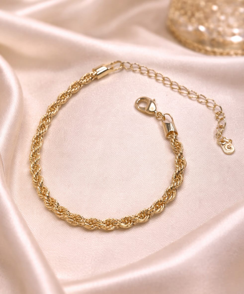 Pulseira Cordão Baiano Dourado