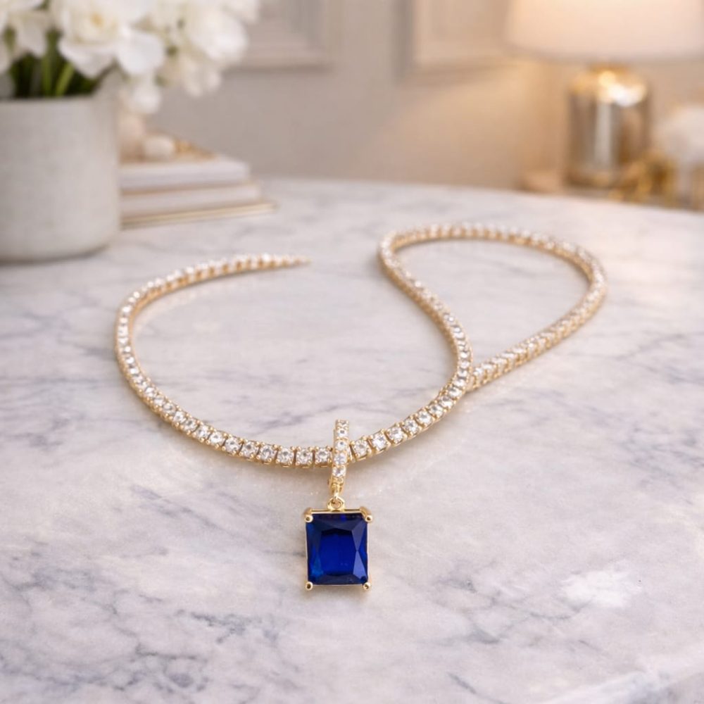 Colar Riviera Zircônias com Pingente