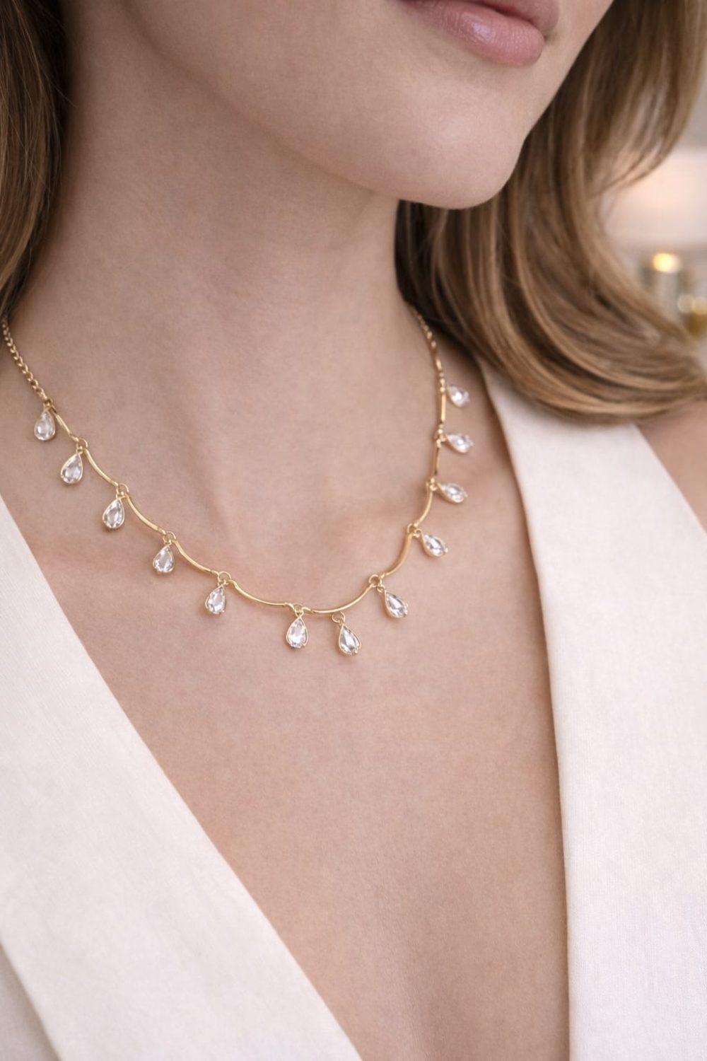 Choker Gotas de Cristais