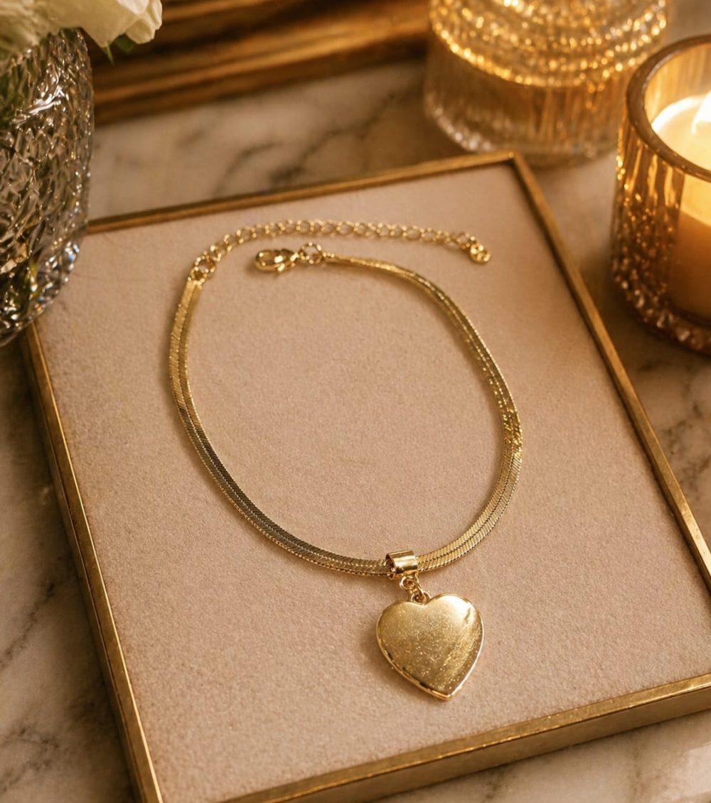 Pulseira Fita Pingente Coração