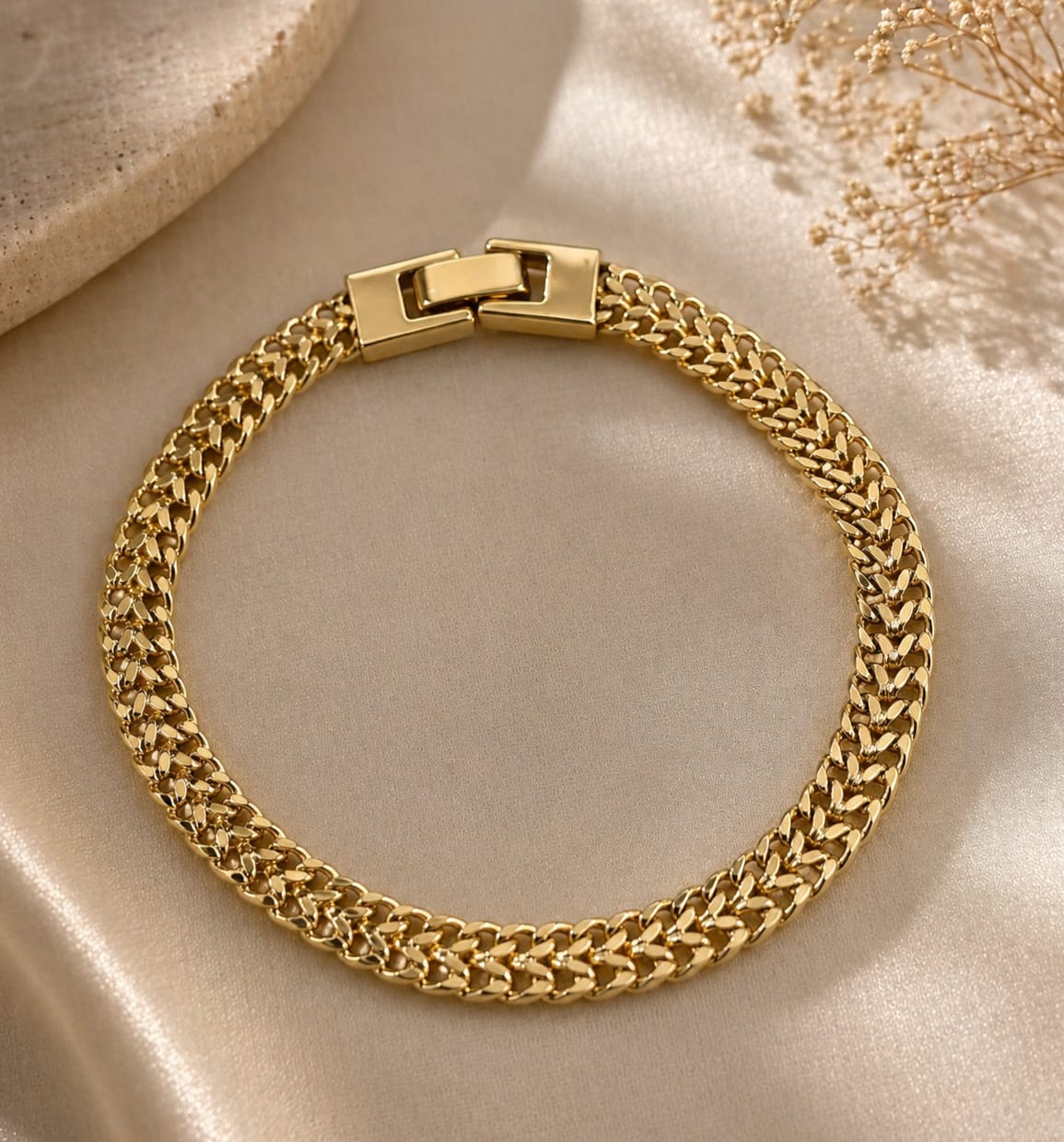 Pulseira Elos Lisos Dourado