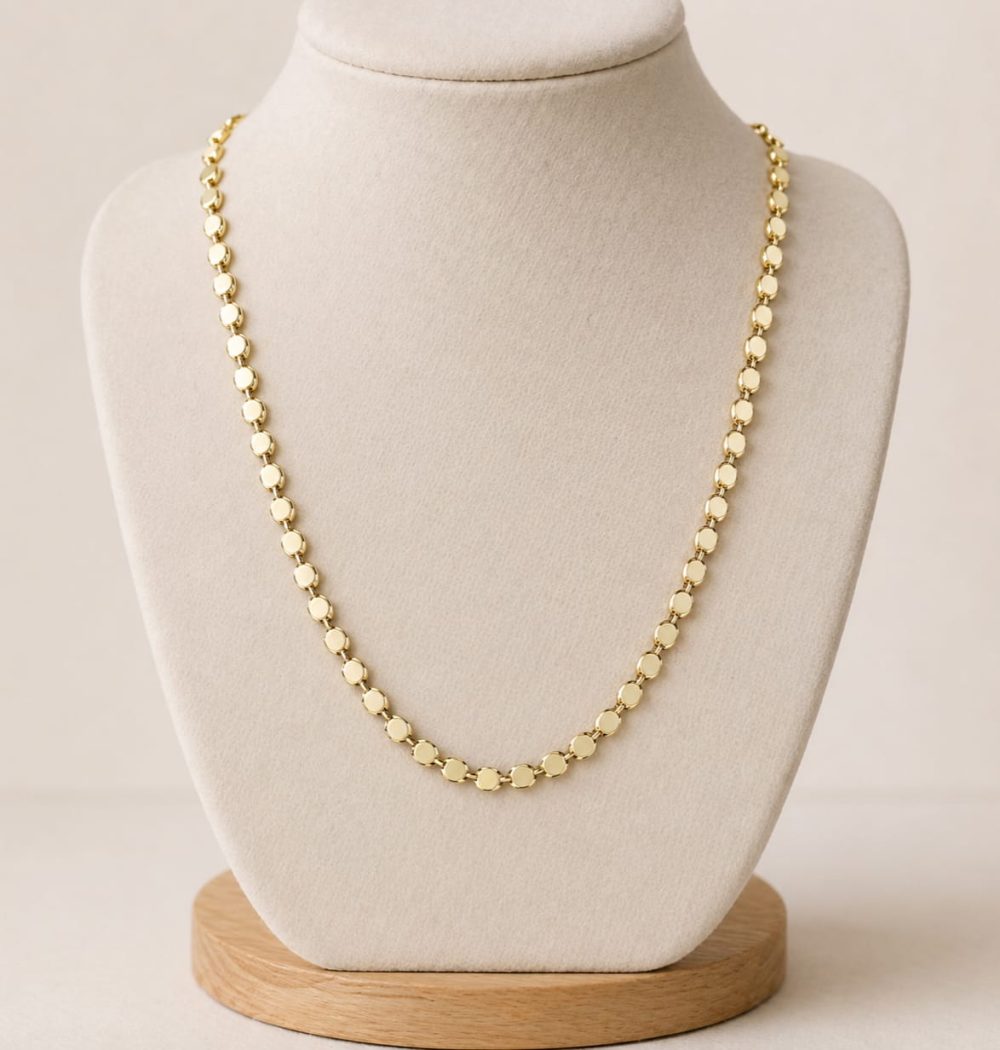 Choker Chapas Redondas Dourado