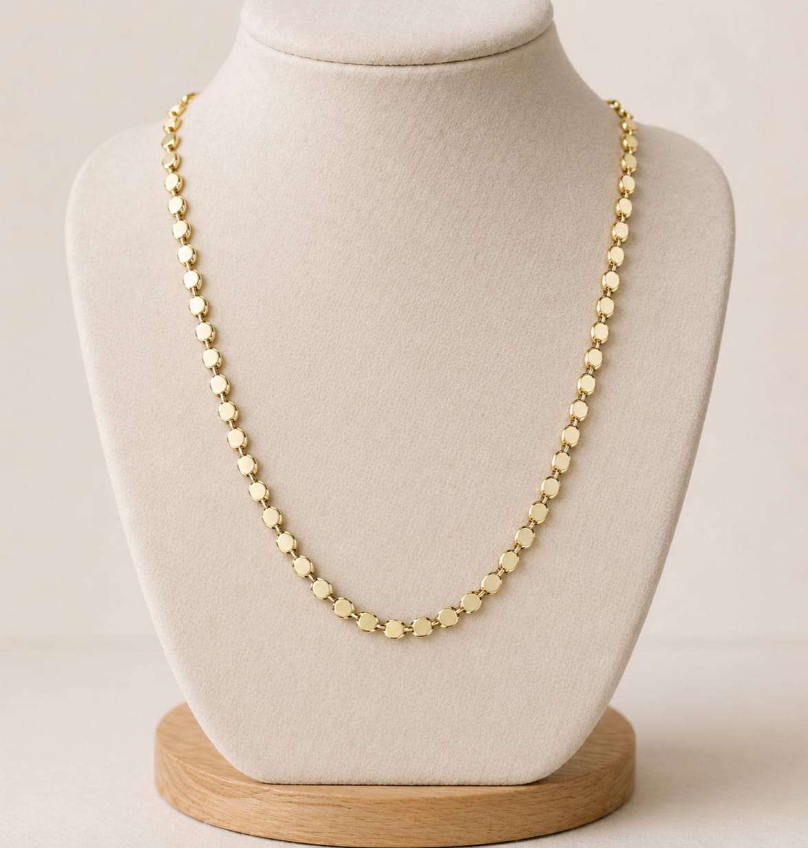 Choker Chapas Redondas Dourado