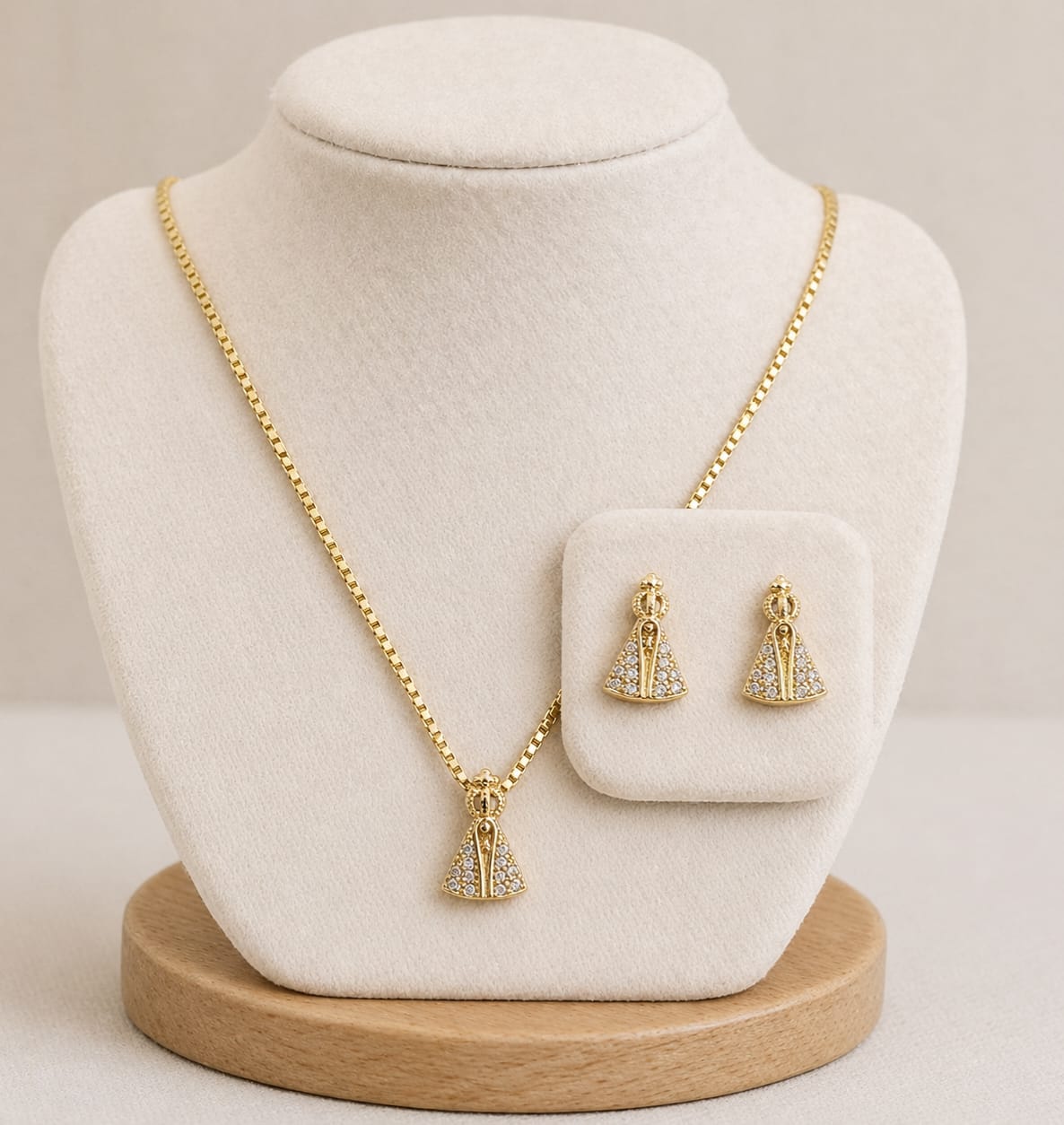 Conjunto Colar e Brinco Nossa Senhora