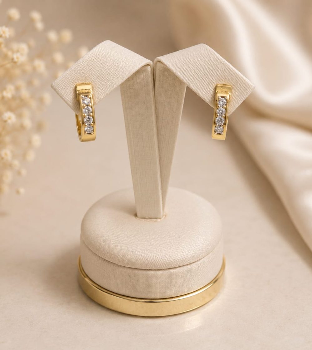 Brinco Dourado Argola Luz