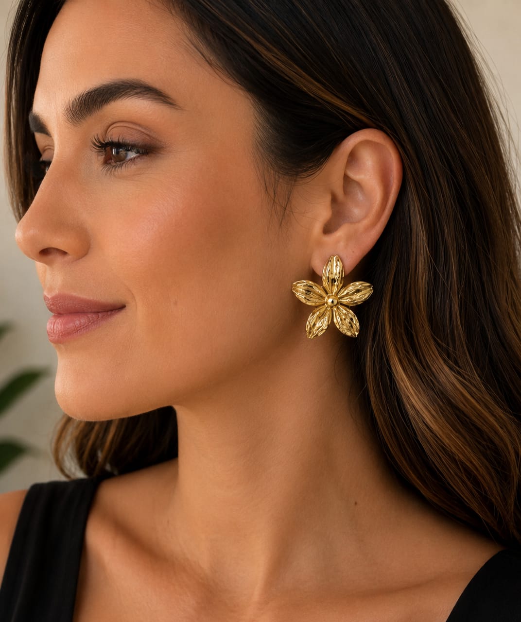 Brinco Dourado Flor