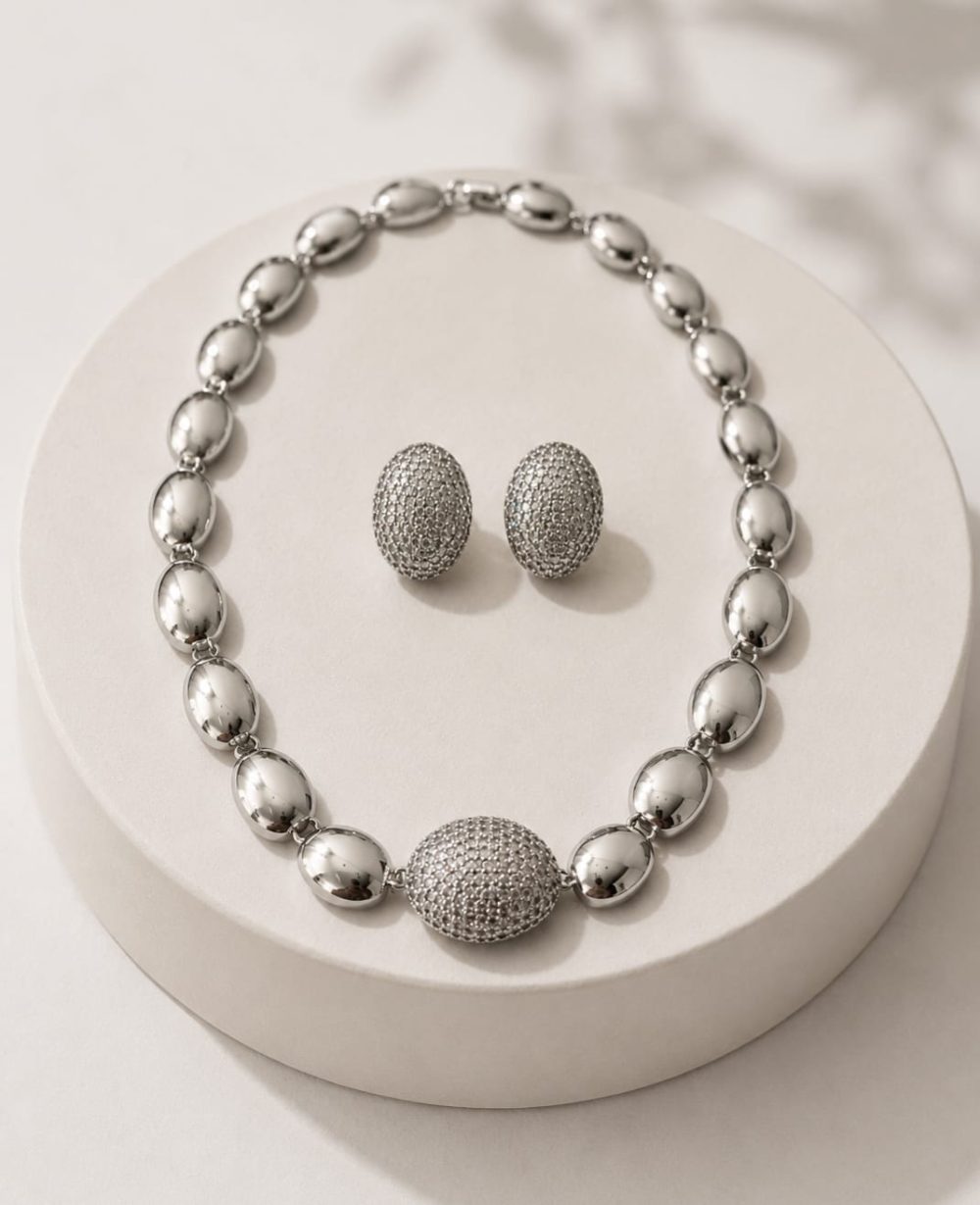 Conjunto Cravejado Ródio
