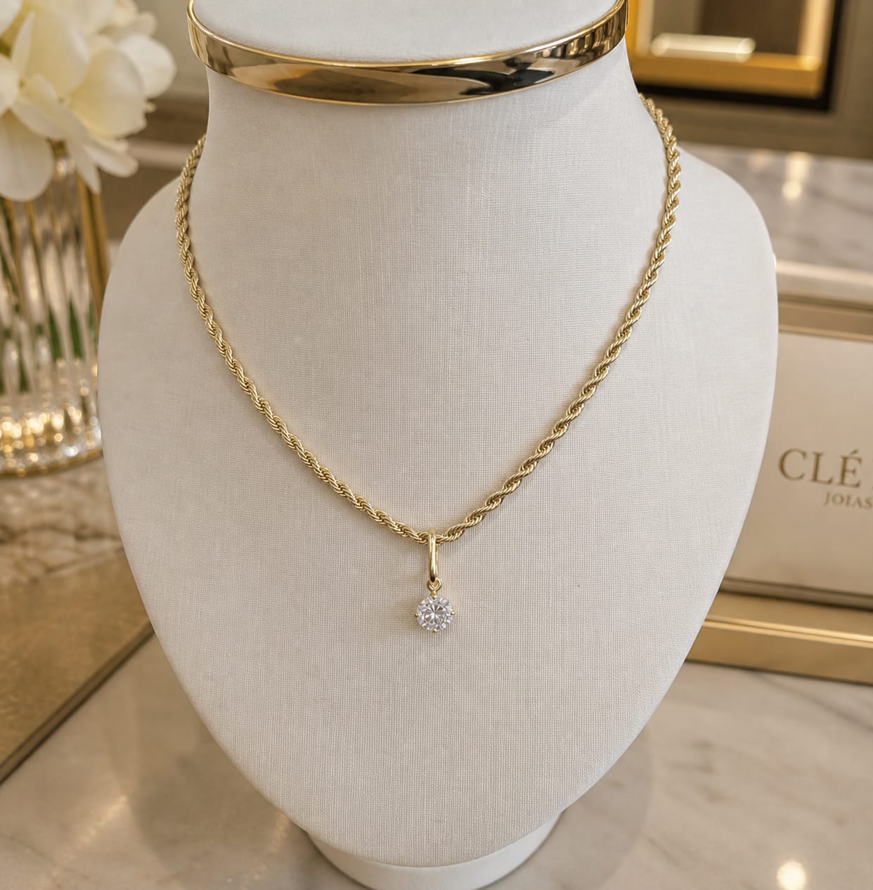 Choker Cordão Baiano com pingente