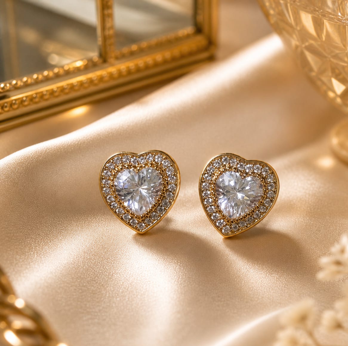Brinco Coração Cravejado